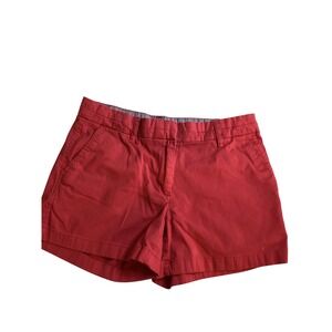 Cambridge Dry Goods Womens Red Chino Shorts Size 4 Cotton Stretch Preppy Summer